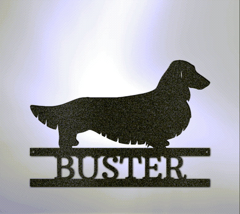Dachshund Monogram Powder Coated Steel Sign - Short Hair, Long Hair, Wire Hair