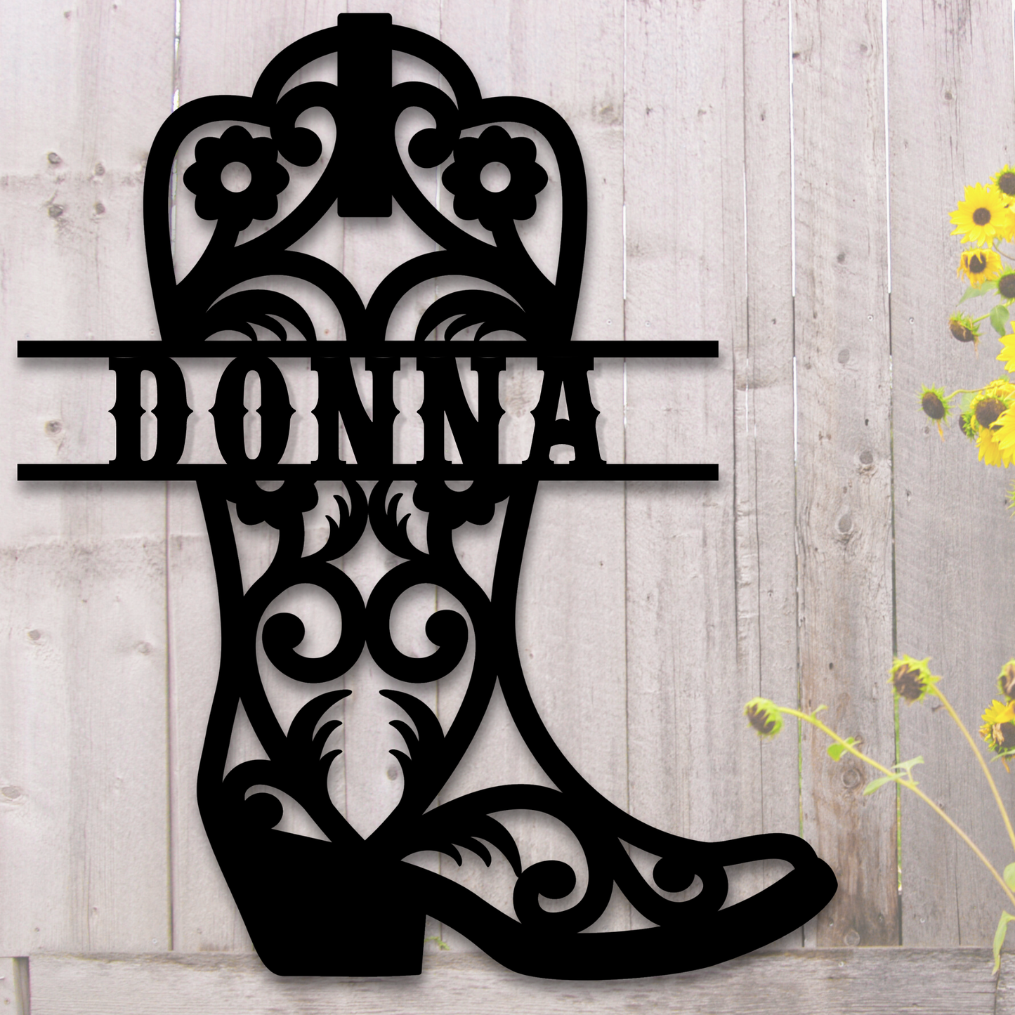 Cowgirl Boot Steel Sign