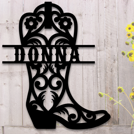 Cowgirl Boot Steel Sign