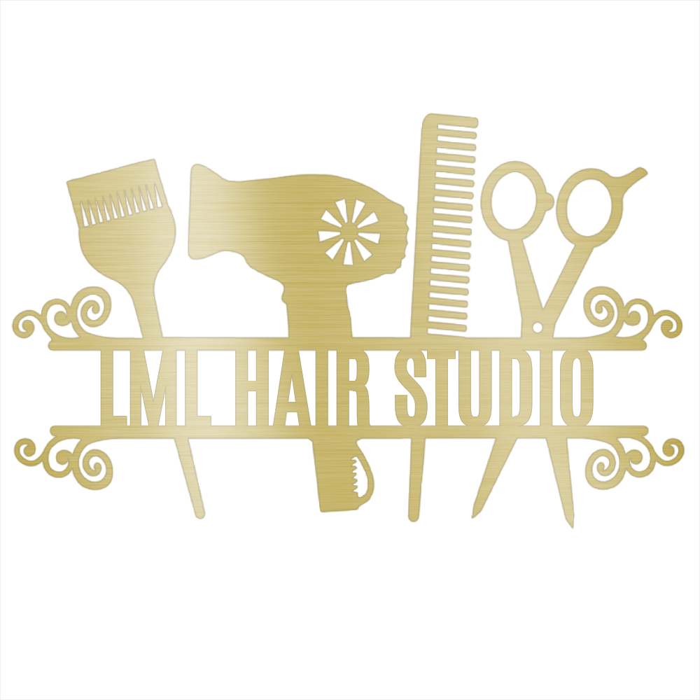 Personalized Hair Salon Monogram, Hairdresser Logo Powder Coated Steel Sign