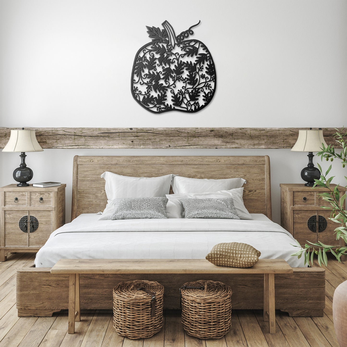 Lacy Fall Pumpkin Steel Sign