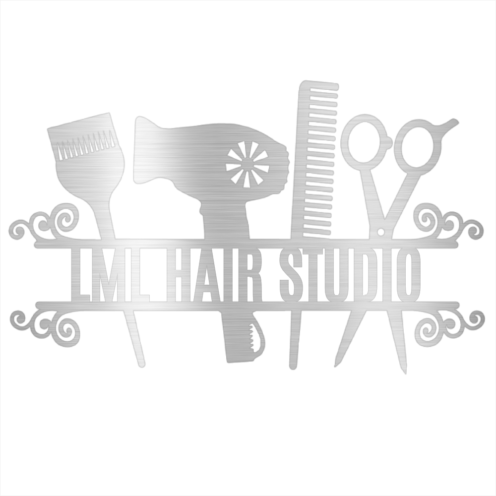Personalized Hair Salon Monogram, Hairdresser Logo Powder Coated Steel Sign