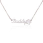 Personalized Paw Print Name Necklace - Your Pet's Name with a Paw Print Symbol