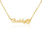 Personalized Paw Print Name Necklace - Your Pet's Name with a Paw Print Symbol