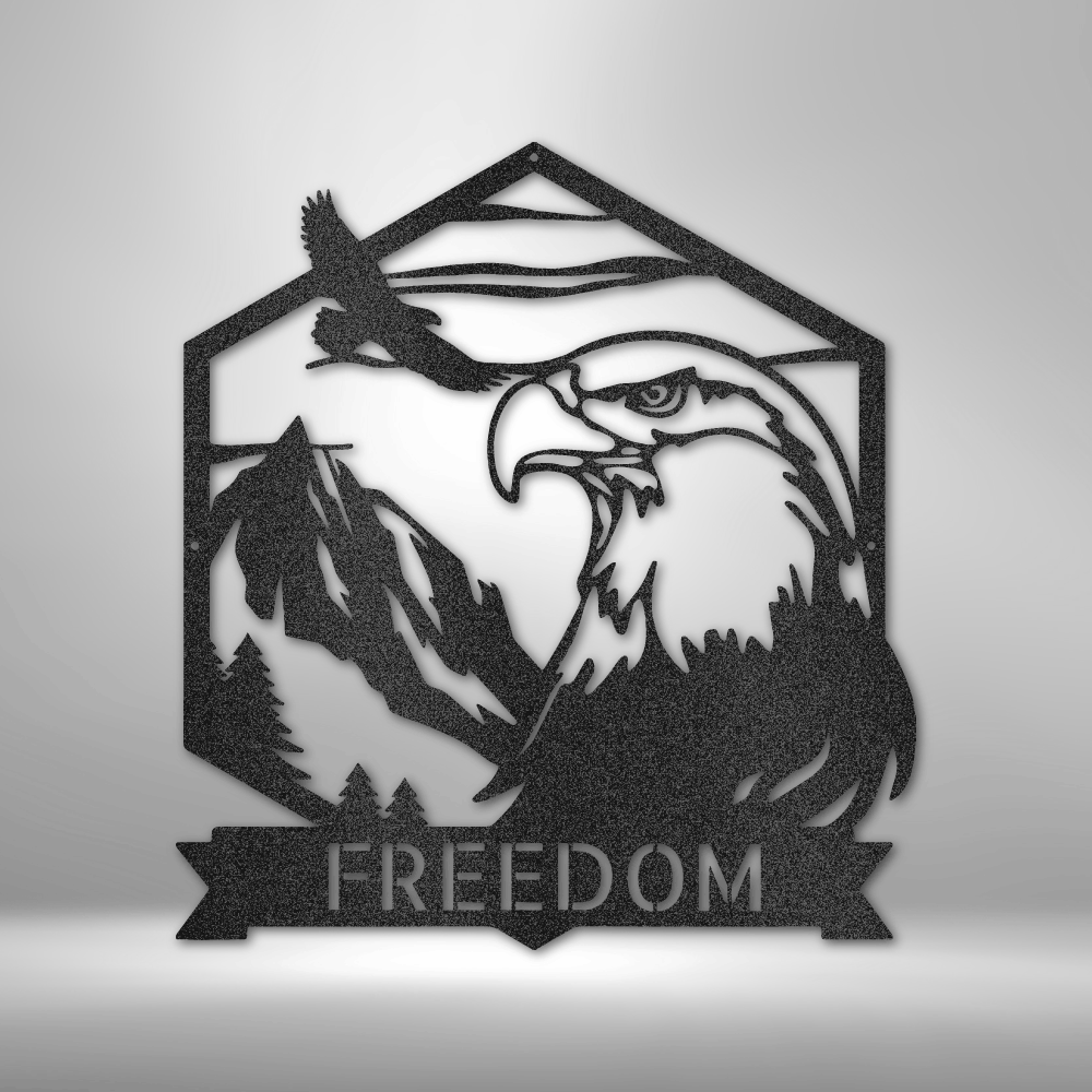 Bald Eagle Monogram - Customizable Steel Sign
