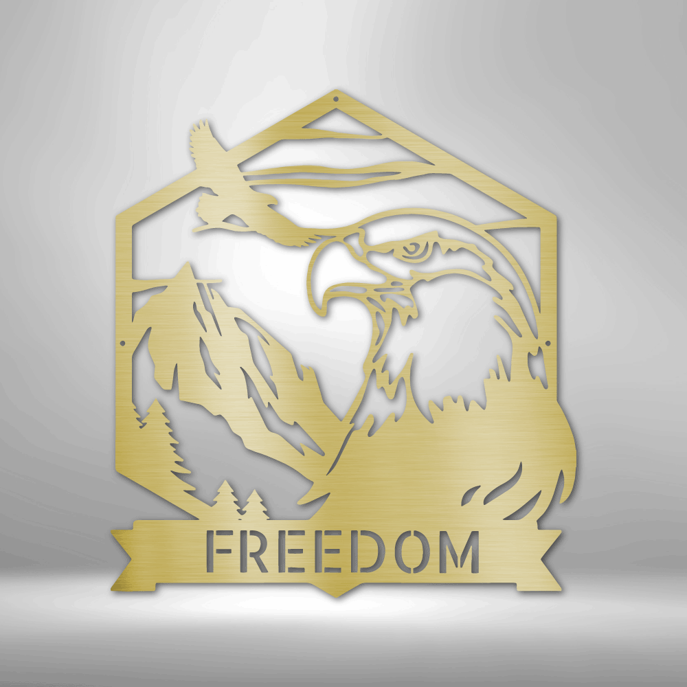 Bald Eagle Monogram - Customizable Steel Sign