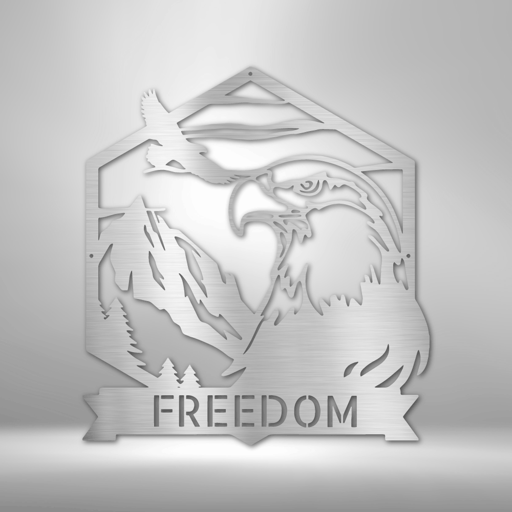 Bald Eagle Monogram - Customizable Steel Sign