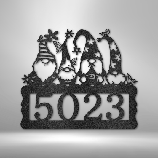 Gnome Home Address Steel Sign