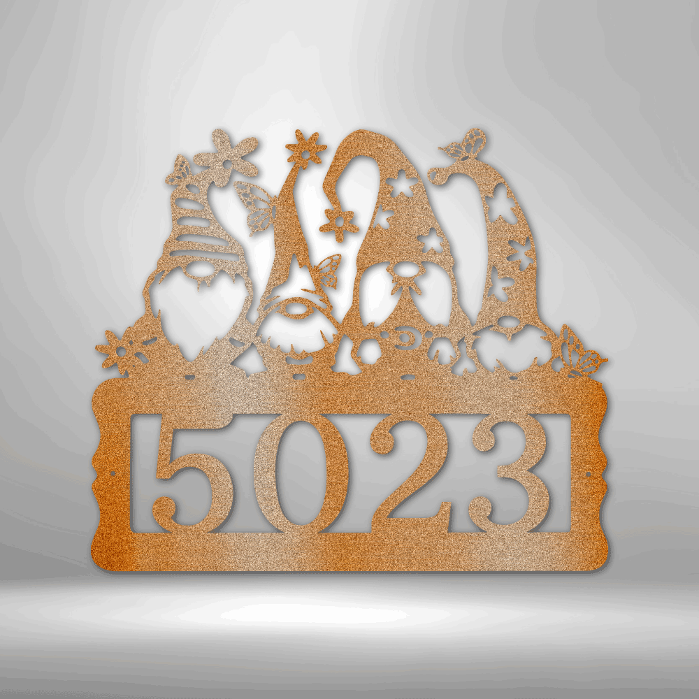 Gnome Home Address Steel Sign