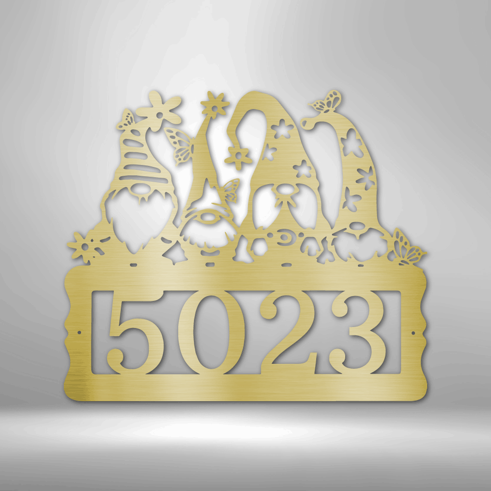 Gnome Home Address Steel Sign
