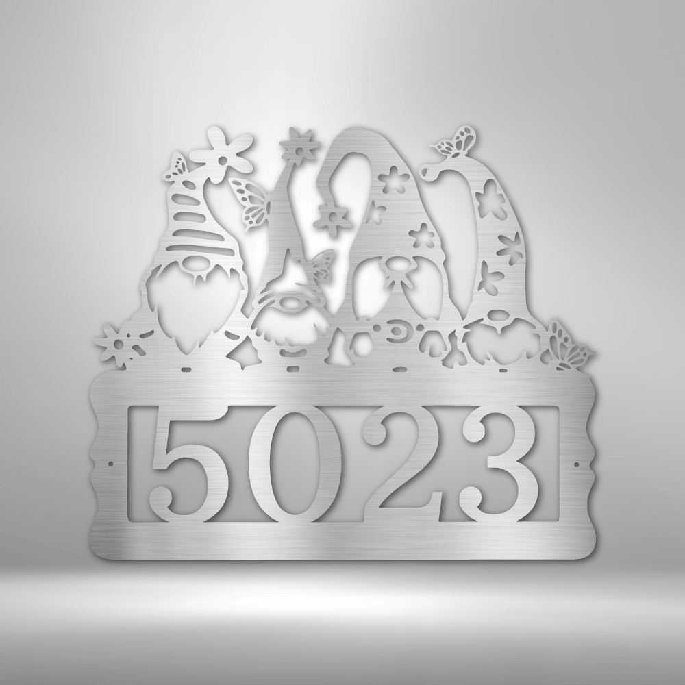 Gnome Home Address Steel Sign