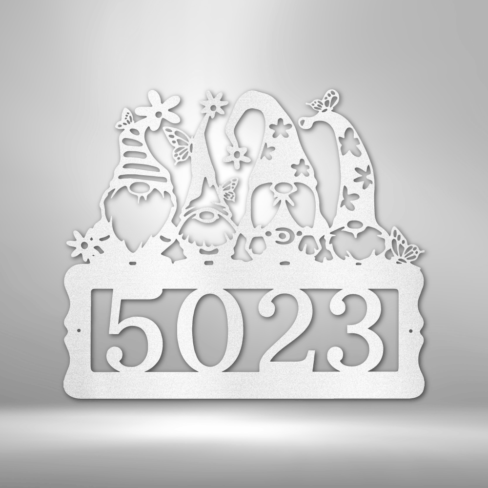 Gnome Home Address Steel Sign