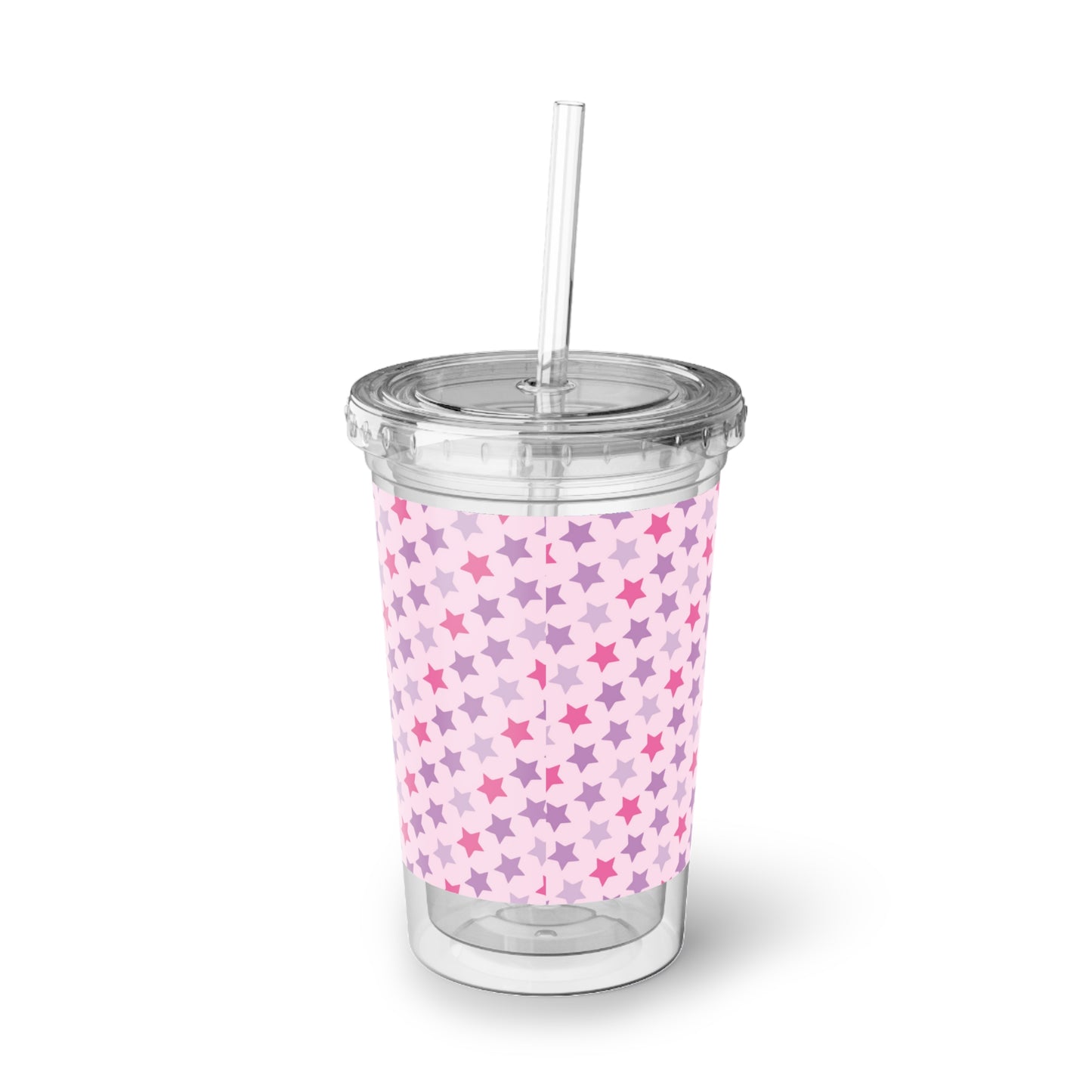 Summer Vibes Cool Cat 16 oz Acrylic Cup with Straw