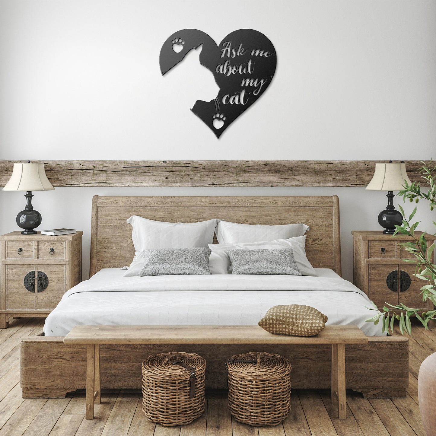 Ask Me About My Cat Metal Wall Art Steel Sign