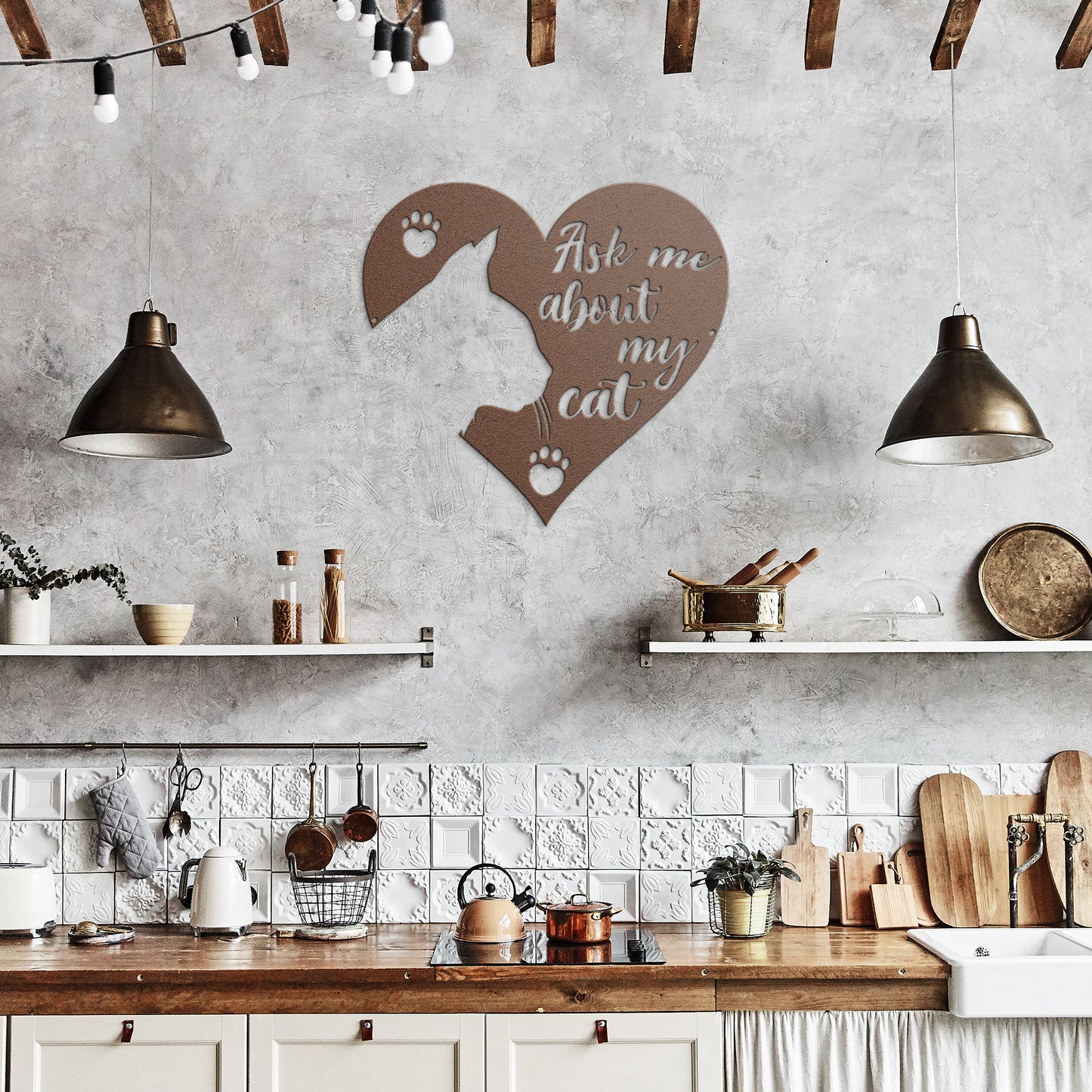 Ask Me About My Cat Metal Wall Art Steel Sign
