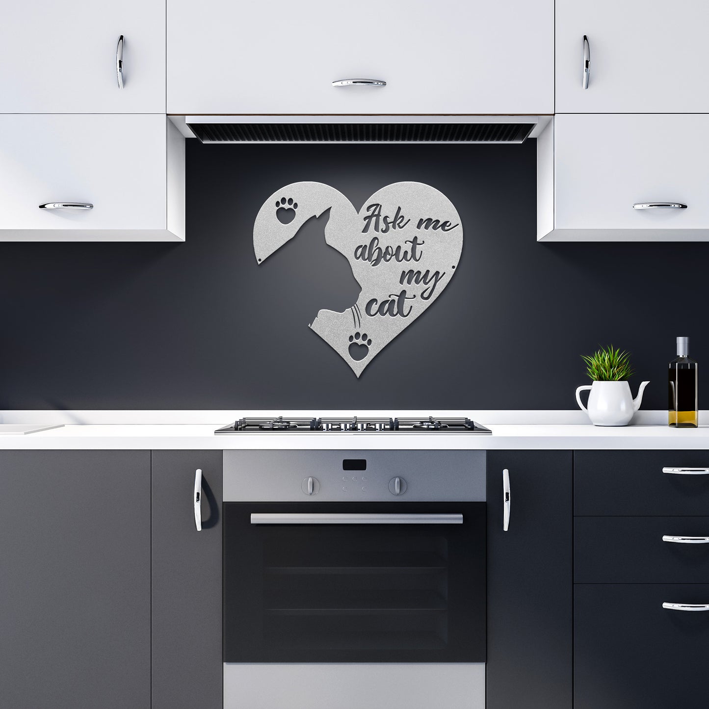 Ask Me About My Cat Metal Wall Art Steel Sign