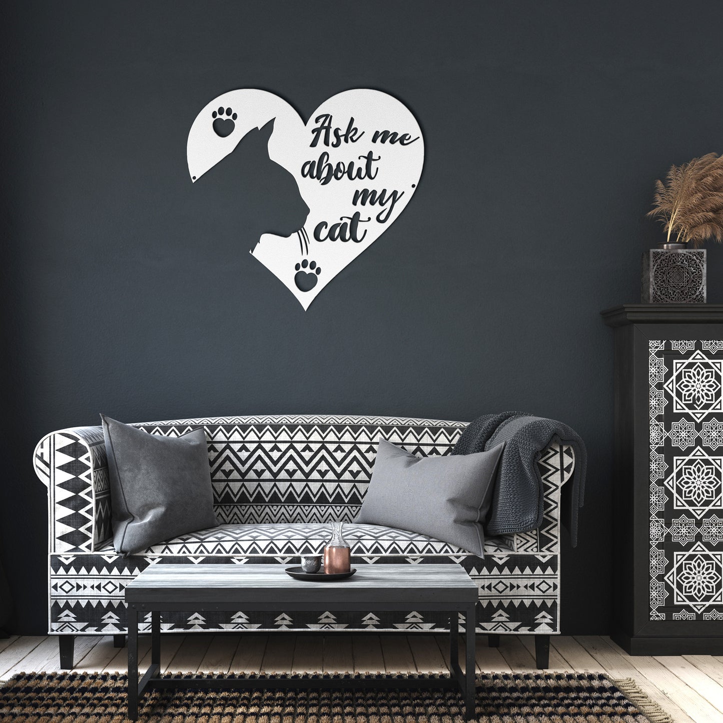 Ask Me About My Cat Metal Wall Art Steel Sign