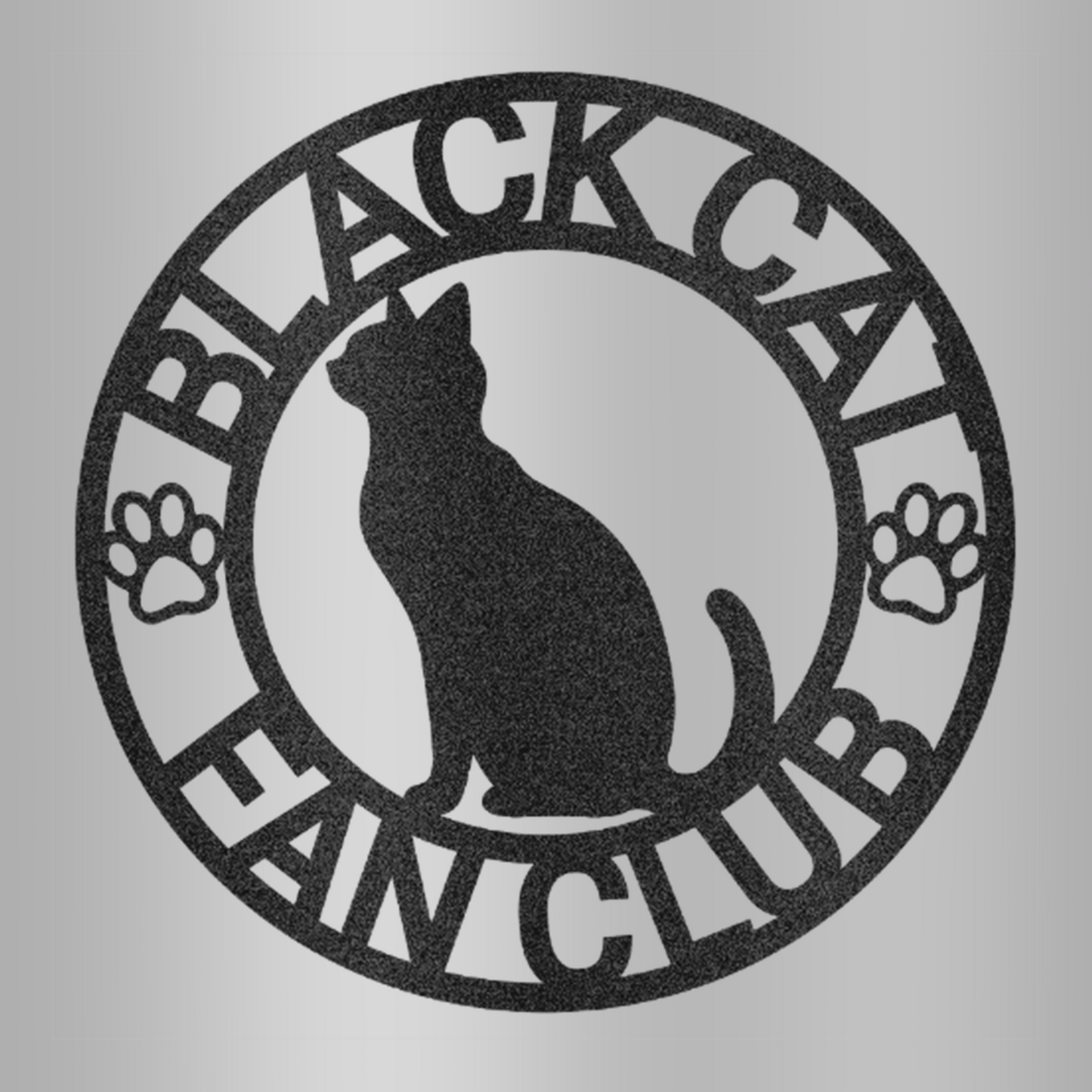 Black Cat Fan Club Steel Wall Decor