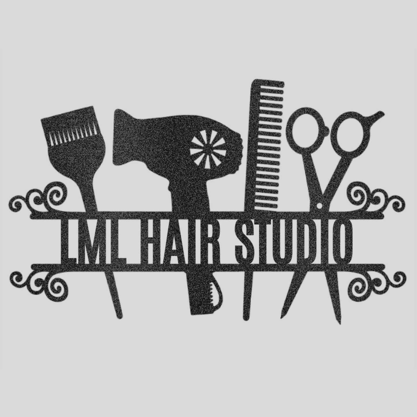 Personalized Hair Salon Monogram, Hairdresser Logo Steel Sign