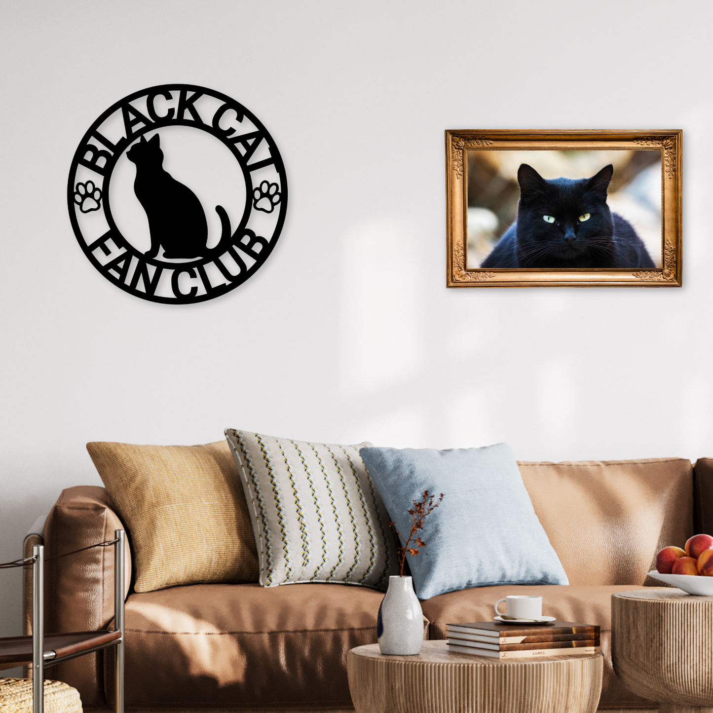 Black Cat Fan Club Steel Wall Decor