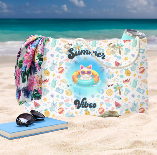 Summer Vibes Cool Cat Beachy Weekender Bag