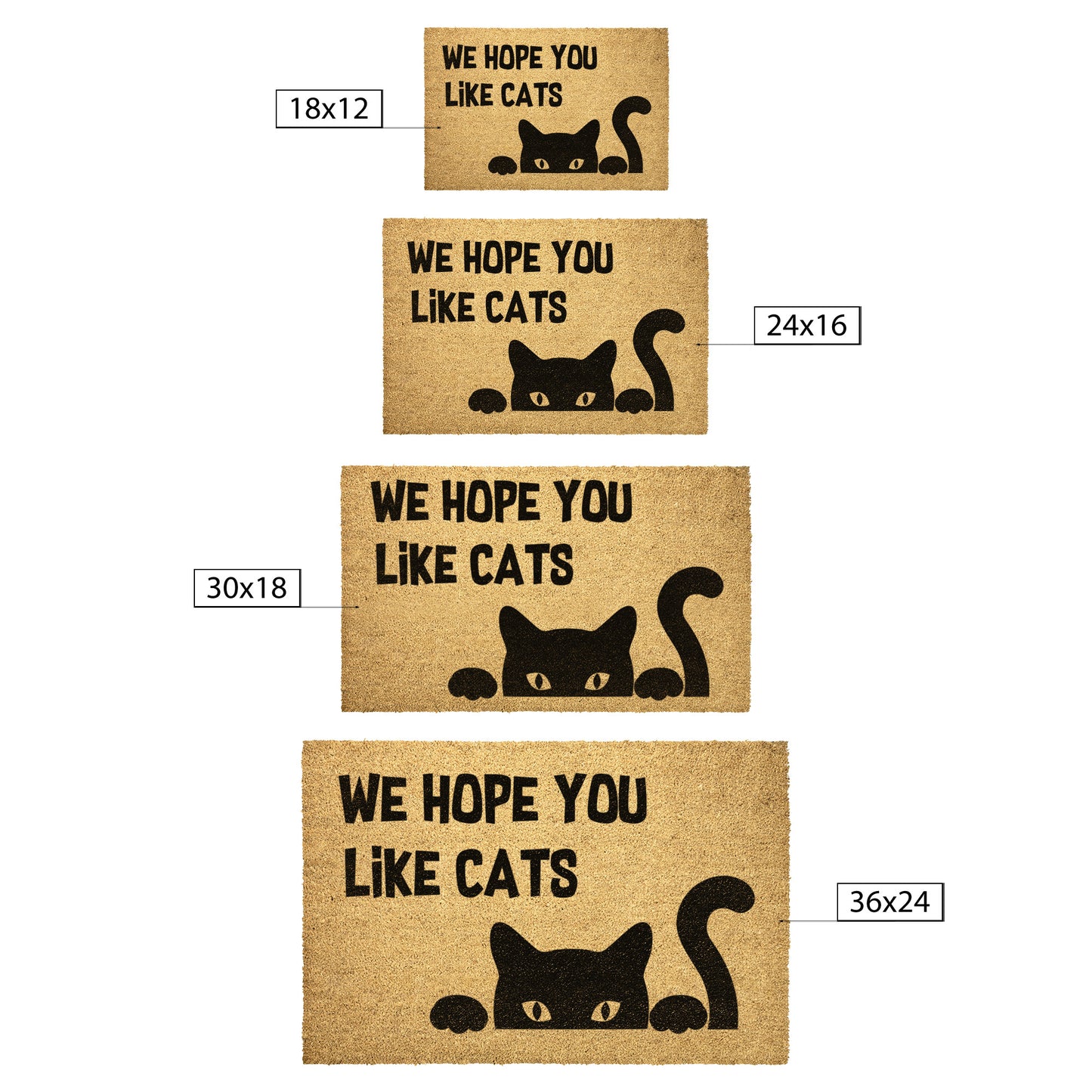 We Hope You Like Cats Coir Doormat, Great Gift for All Cat Human's Houses