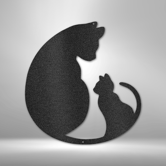 Cat Lover Metal Wall Art, Cat Mom and Kitten Metal Wall Sign, Great Gift for All Cat Lovers