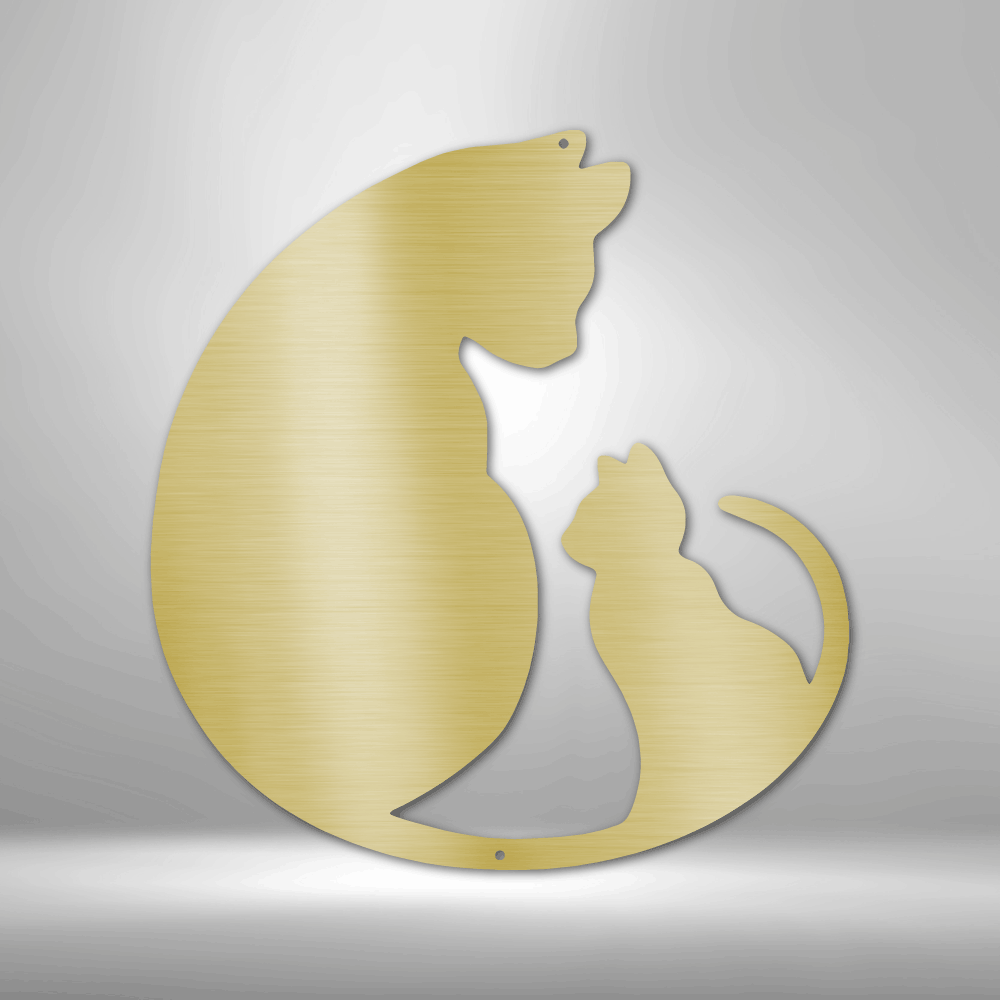 Cat Lover Metal Wall Art, Cat Mom and Kitten Metal Wall Sign, Great Gift for All Cat Lovers