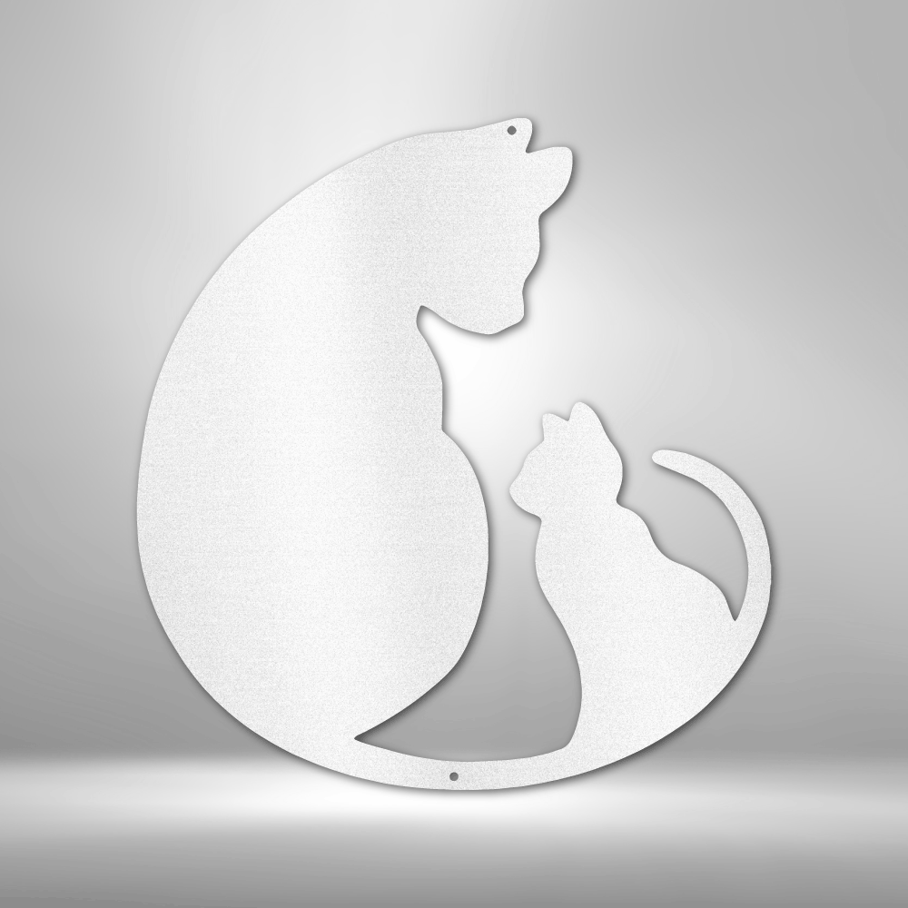 Cat Lover Metal Wall Art, Cat Mom and Kitten Metal Wall Sign, Great Gift for All Cat Lovers