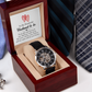 Men's Openwork Watch with Message Card to Husband to Be